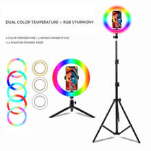 10 Inch Vlog Video LED Selfie Ring Light USB RGB Lamp Makeup Light With Phone Holder Tripod Stand For TikTok Youtube Photography 2024 - buy cheap