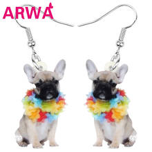 ARWA Acrylic Garland Bulldog Dog Earrings Drop Dangle Printing Animal Jewelry For Women Girls Kids Charm Party Decoration Gift 2024 - buy cheap