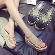 Wedge heel ladies slippers 2020 summer Korean fish mouth sexy high heels trend hot sale 2024 - buy cheap
