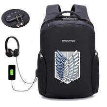 anime Attack on Titans backpack USB charging backpack student School Backpack Teenagers Laptop bag Anti-theft Bags 14 style 2024 - buy cheap