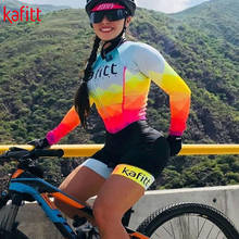 KAFITT-traje de ciclismo para mujer, ropa de bicicleta, camisa de manga larga transpirable, pantalones cortos, almohadilla de goma, camisa de transporte 2024 - compra barato