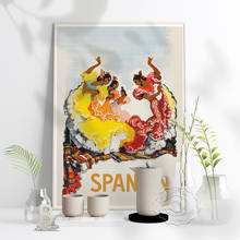 Póster de Spanien impreso, pintura de lienzo de vida tranquila de paisaje de viaje mundial español, pegatinas de pared de baile Flamenco Vintage, decoración del hogar 2024 - compra barato