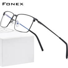 FONEX Alloy Optical Glasses Men Prescription Square Myopia Eyeglass Frame 2020 New Male Metal Full Screwless Eyewear 999 2024 - buy cheap