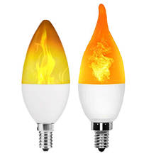 Lámpara de vela LED E27 E14, Bombilla de llama de 110V, bombillas de luz de fuego con efecto de llama 220V 240V, lámpara LED de decoración de emulación parpadeante 2024 - compra barato