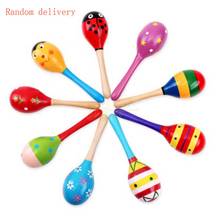 Hot! Kids Baby Wooden Toy Maracas Rumba Shakers Musical Party Rattles New Sale 2024 - buy cheap