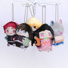 5pcs/lot Anime Demon Slayer Kimetsu no Yaiba Printing plush pendant Toy plush keychain keyring pendant toy Gifts 2024 - buy cheap