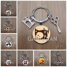 2020/2021 Hot Selling Vintage Sewing Jewelry Tailor Art Pendant Glass DIY Keychain Sewing Machine Keychain 2024 - buy cheap