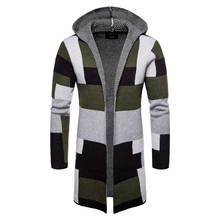 Abrigo ajustado de manga larga para hombre, chaqueta elegante de punto, prendas de punto cálidas, abrigo de invierno 2024 - compra barato