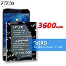 Оригинальный аккумулятор KiKiss для смартфона BQ Aquaris U / U Lite ULite / U Plus UPlus, батареи для телефона большой емкости 3600 мАч 2024 - купить недорого