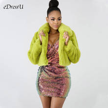 Women Winter Jacket Faux Fur Jacket Cardigan Short Outwear Loose Furry Coat Green Casual Evening Fake Fur Jacket ZSC-G0154 2024 - buy cheap