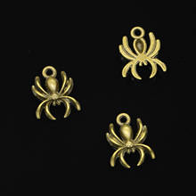Pingente folheado a bronze antigo de aranha, pingente folheado a bronze para diy, colar com pulseira, pulseira, faça você mesmo, artesanal, 15mm com 130 peças 2024 - compre barato