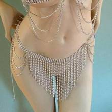 Newest Body Jewelry Simple Waist Round Cute Sexy Bikini Rhinestone Underwear Belly Chain Crystal Thong For Women 2024 - buy cheap