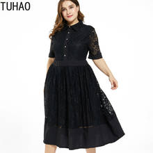 Женское кружевное платье TUHAO, летнее свободное платье для мамы и офиса, размеры 2020, 7XL, 6XL, 5XL, WM12, размера плюс 2024 - купить недорого