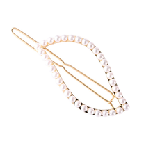 Light Yellow Gold Color Alloy Leaf Shape Hollow with Imitation Pearl Hair Jewelry for Women Gift 2024 - buy cheap