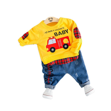 Spring Autumn Baby Cotton Clothing Sets Fashion Children Boys Girls Cartoon T-shirt Pants 2Pcs/Sets New Toddler Sport Tracksuits 2024 - купить недорого