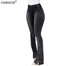 CHSDCSI Women's Jeans Black High Waist Blue Ripped Fashion Casual Skinny Denim Pencil Pants Drop Shipping 2024 - buy cheap