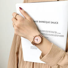 Relógio feminino elegante de flor, relógio da moda casual de aço inoxidável com pulseira de malha, de luxo em ouro rosê 2024 - compre barato