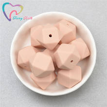 Teeny Teeth 10 PCS Peach 14-17 MM Hexagon Silicone Loose Beads Chewable BPA Free Pendant Loose Bead DIY Necklace Baby Kids Toys 2024 - buy cheap