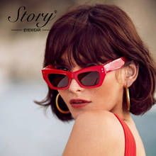 História 2018 moda feminina rebite quadrado óculos de sol marca designer do vintage quadrado rebite quadro óculos de sol máscaras femininas 2024 - compre barato
