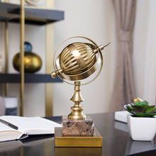 Decoración de globo de mármol para sala de estar, adornos de Metal de hierro para escritorio de estudio, decoración del hogar, armario de TV, decoraciones de armario de vino 2024 - compra barato