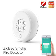 Детектор дыма Tuya Zigbee, умная система сигнализации, приложение tuya, для защиты от пожара 2024 - купить недорого