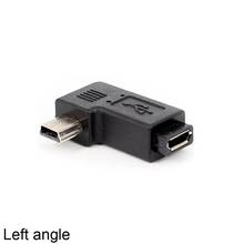 90 градусов правый левый угол Mini USB тип A папа к микро USB мама адаптер 2024 - купить недорого