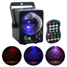 AUCD Mini Portable Remote Control RGB LED Disco Crystal Ball Mix DJ Party Show 30 Patterns RG Laser Projector Stage Lights WQ33 2024 - buy cheap