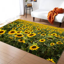 Girassol campo tapetes para sala de estar quarto casa menina cabeceira cobertor moderno sob cama esteira 2024 - compre barato