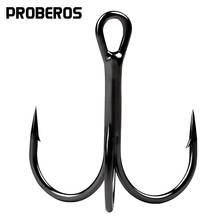 PROBEROS Fishing Hook 100PC High Carbon Steel Treble Hook 3/0#-14# Black/Red/Brown/Silver/Matte Tin Color FIshhooks 2024 - buy cheap
