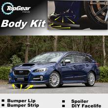 Deflector de labios de parachoques para Subaru Levorg 2014 ~ 2019, faldón de alerón delantero para ventiladores de TopGear, Vista/Kit de cuerpo/Tira 2024 - compra barato