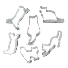 6pcs/set Cute Cat Shape Stainless Steel Cookie Cutter Fondant Biscuits Tools Sugar Craft Bakery Bakeware 2024 - buy cheap