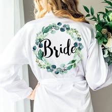 personalize any text language Unique Custom logo Wedding Bride to be Bridesmaid gifts Personalized satin kimono robe gift 2024 - buy cheap