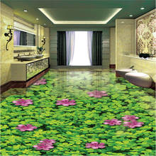 wellyu Custom large-scale mural six-leaf plant flower 3D three-dimensional bathroom living room floor tile decorative painting 2024 - buy cheap