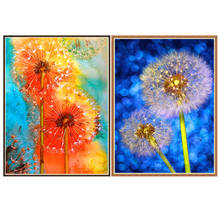 5D diamond painting dandelion painting cross stitch mosaic diamond embroidery full circle rhinestones 2024 - buy cheap