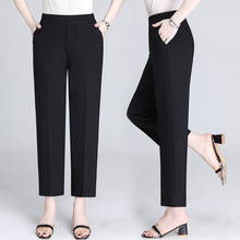 Middle-aged Womens Straight-leg Pants Woman High Waist Thin Slim Ankle-Length Pants Mother Clothing Plus Size Loose Harem Pants 2024 - buy cheap