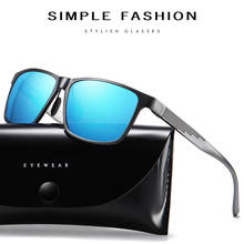 Feishini óculos de sol polarizado masculino, óculos de sol quadrados de alumínio e magnésio com lentes polarizadas, acessórios de óculos leves para homens 2024 - compre barato