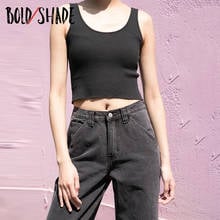 Bold Shade 2000s Vintage Women Crop Tops Ribbed Solid Slim Basic Indie Clothes Tanks Grunge Streetwear Fashion Simple Trends Top 2024 - buy cheap