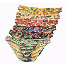 6Pcs/Lot Mens Underwear Briefs Sexy Male Panties Gay Mens Bikini Soft Brief Colorful Milk Silk Ginkgo Leaf Print Underpants 2024 - buy cheap