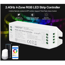 FUT037 (модернизированный) Miboxer 2,4 GHz 4-зоны цветовая температура RGB LED полоса управления Лер DC12V ~ 24V Диммируемый светодиодный драйвер голосового управления 2024 - купить недорого
