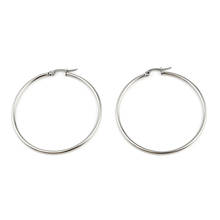 Stainless Steel Hoop Earrings Silver Color  Circle Ring 50mm Dia., Post/ Wire Size: (19 gauge), 5 Pairs 2024 - buy cheap