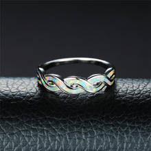 Luxury Female Blue White Fire Opal Ring Vintage Silver Color Wedding Rings For Women Charm Love Infinity Engagement Rings 2024 - buy cheap