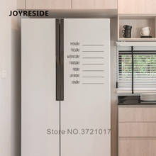 JOYRESIDE Week Days наклейка на холодильник домашнее украшение кухонной стены неделя шоппинга виниловая дизайнерская наклейка на холодильник украшение для кухни WM360 2024 - купить недорого