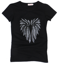 _ 3XL!2021 летняя модная черная Хлопковая женская футболка с бриллиантами, женские футболки из мягкой ткани 2024 - купить недорого
