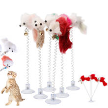 Juguetes de pluma elástica para gato, divertido ratón falso, juguetes para gato, juguete para mascotas, productos para mascotas 2024 - compra barato