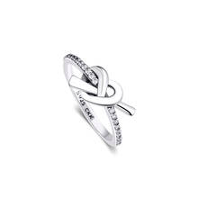 Knotted Heart Rings 100% Authentic 925 Sterling-Silver-Jewelry Free Shipping 2024 - buy cheap