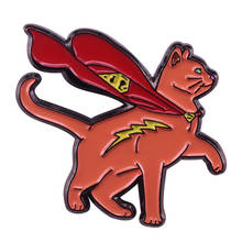 Streaky Supercat enamel pin brooch supergirl hero badge cute cat lover gift 2024 - buy cheap
