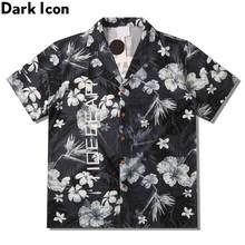 Dark Icon-Polo con estampado Floral para hombre, camisa Vintage de calle con cuello de cubo, hawaiana, para vacaciones de verano 2024 - compra barato