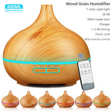 400ml remote control aroma oil diffuser wood electric humidifier ultrasonic xiomi air humidifier aromatherapy mist maker home 2024 - buy cheap