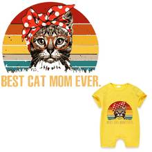 Cat Mom Badges Thermal Transfer Stripe Eco-Friendly Washable Diy T-Shirt Clothing Stickers Stickers On Clothes Custom Made 2024 - buy cheap