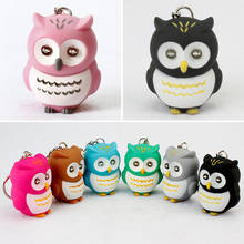 Cute Owl LED Eye Keychain with Sound Christmas Animal Key Chain for Children Creative Gifts Toys Mini Animal Key Chain 2024 - buy cheap